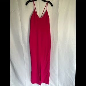 Likely long pink evening gown
